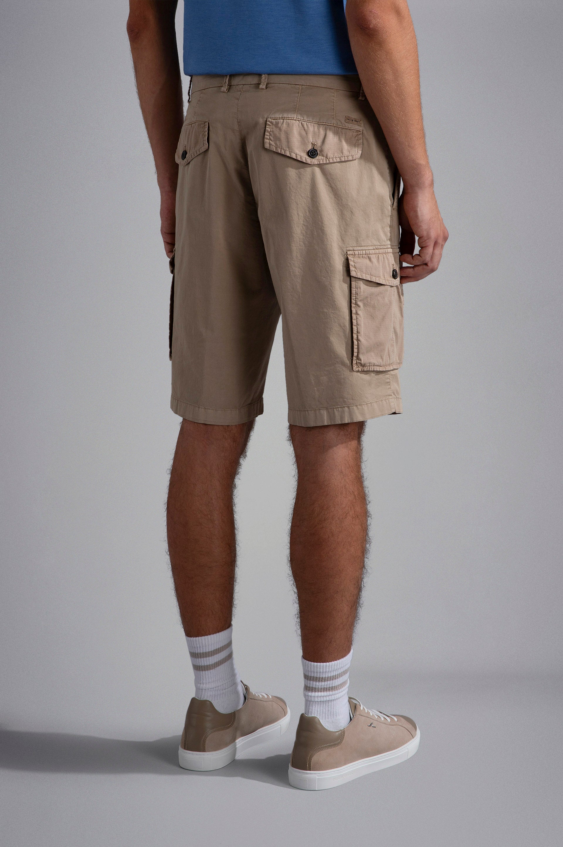 Paul & Shark Poplin Stretch Cotton Cargo Shorts 553 Beige