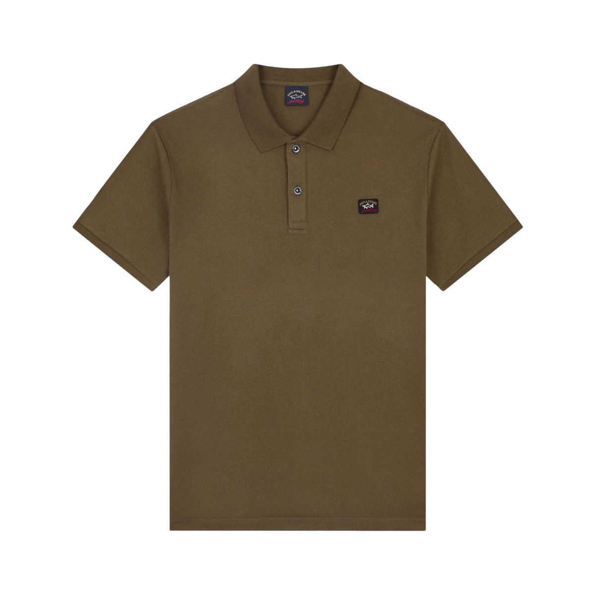 Paul & Shark SS Pique Iconic Badge Polo 132 Military Green