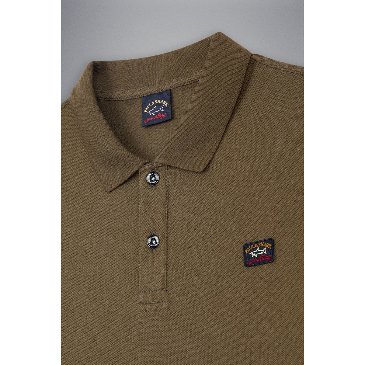 Paul & Shark SS Pique Iconic Badge Polo 132 Military Green