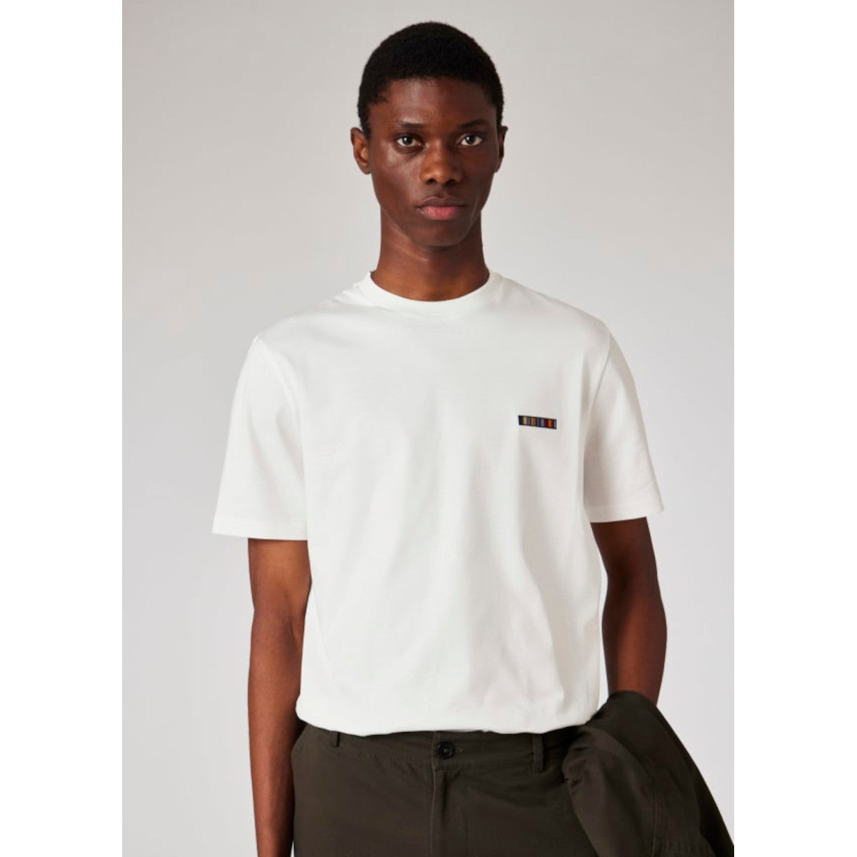 Paul Smith  Multi Stripe Emb T-Shirt 01 WHITE
