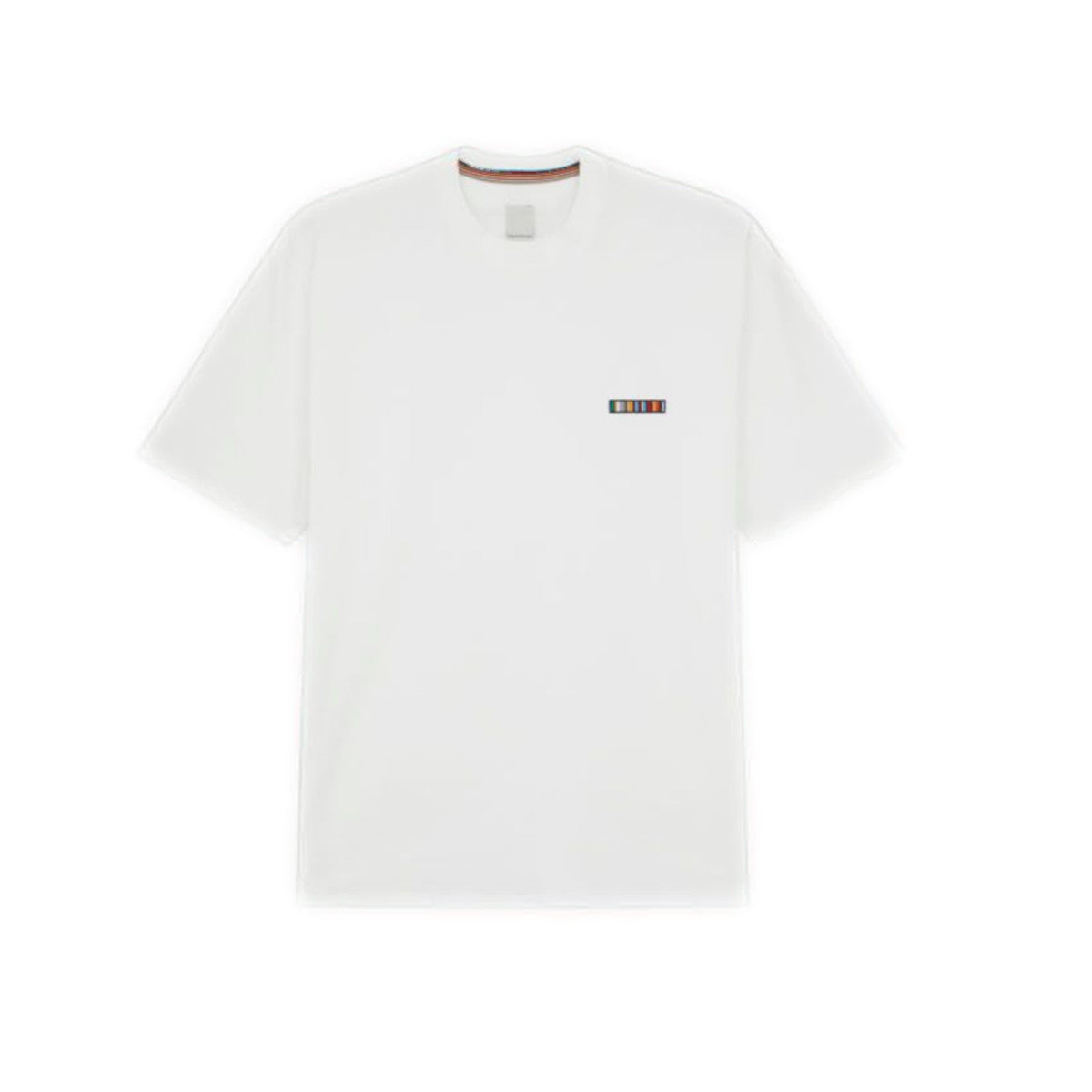 Paul Smith  Multi Stripe Embroidered T-Shirt 01 WHITE