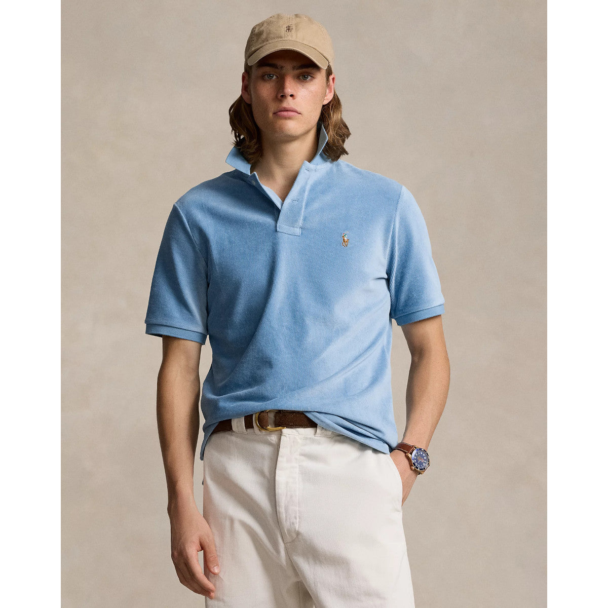 Polo Ralph Lauren Corduroy Polo Shirt 011 Cassidy Blue