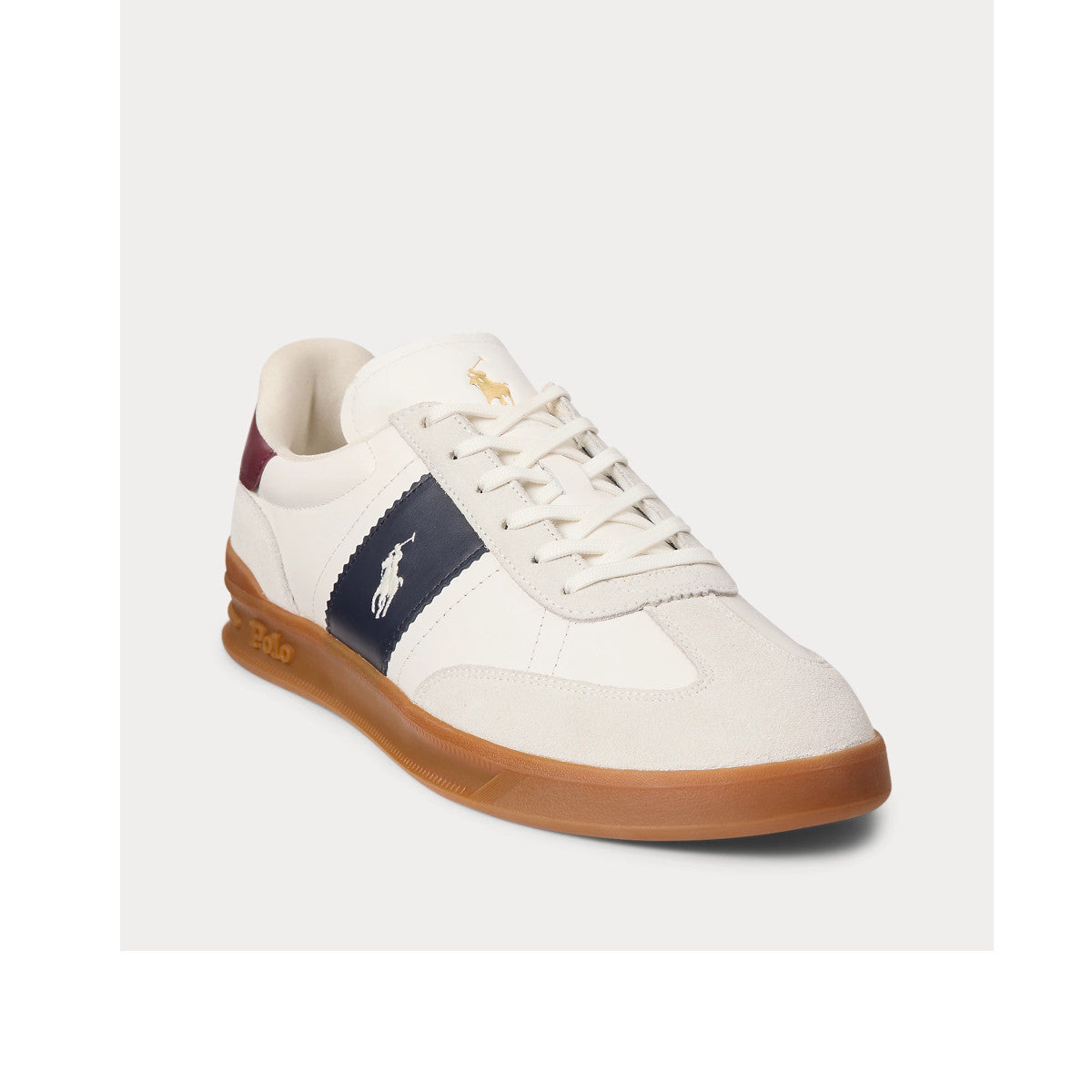 Polo Ralph Lauren HRT AERA Low Top Trainers 001 Bianco/Navy/Wine