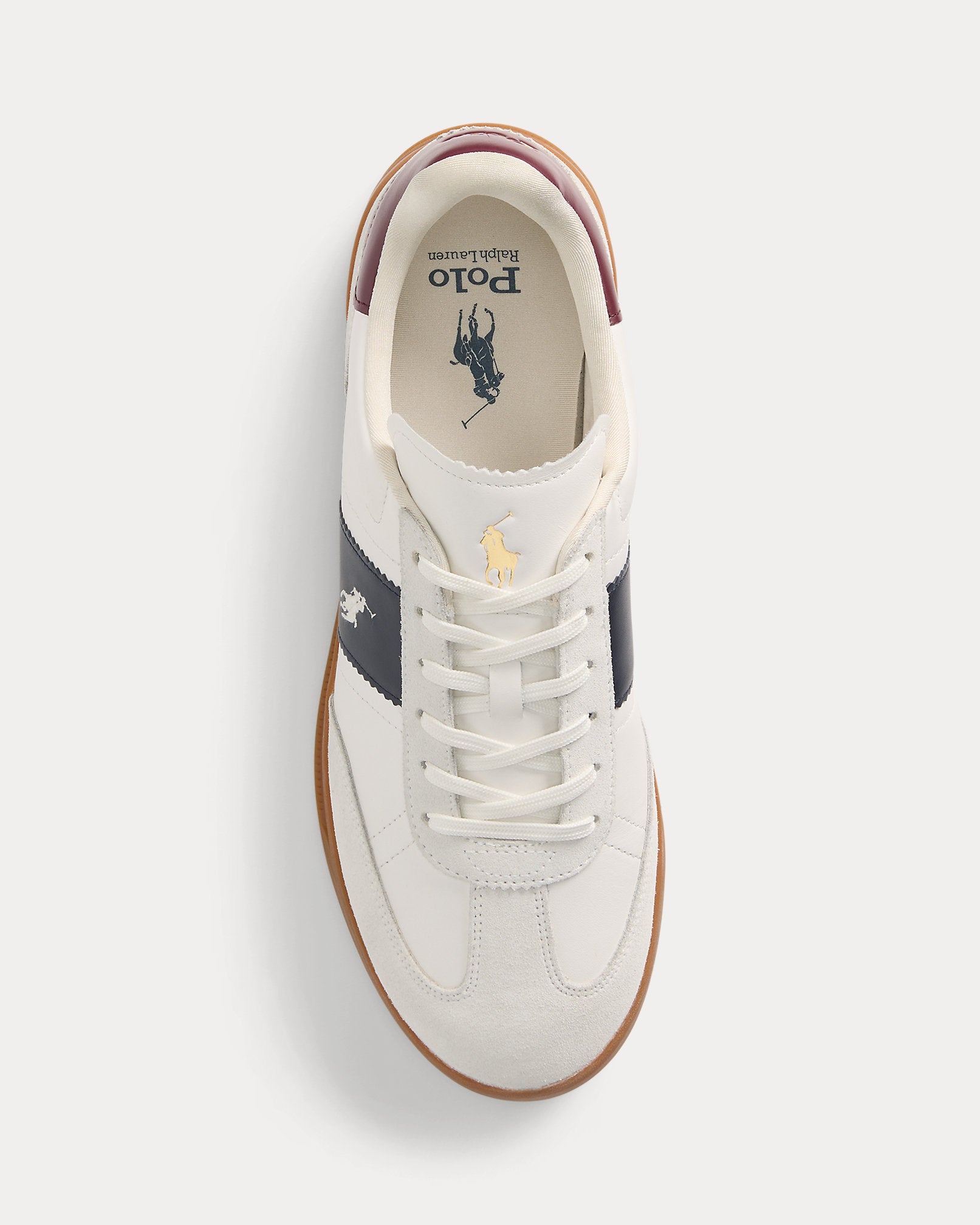 Polo Ralph Lauren HRT AERA Low Top Trainers 001 Bianco/Navy/Wine