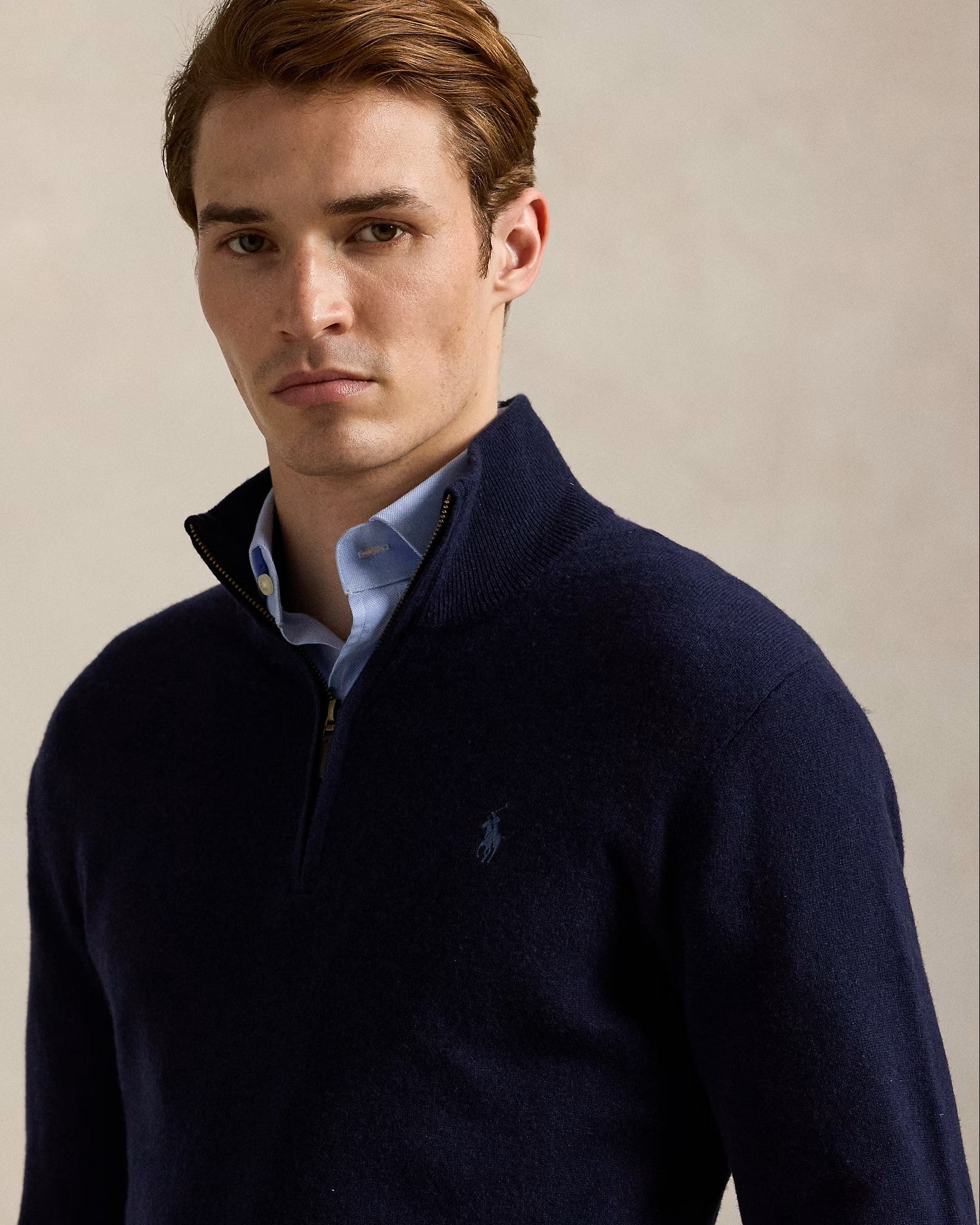 Polo Ralph Lauren Half Zip Merino Sweater 001 Hunter Navy