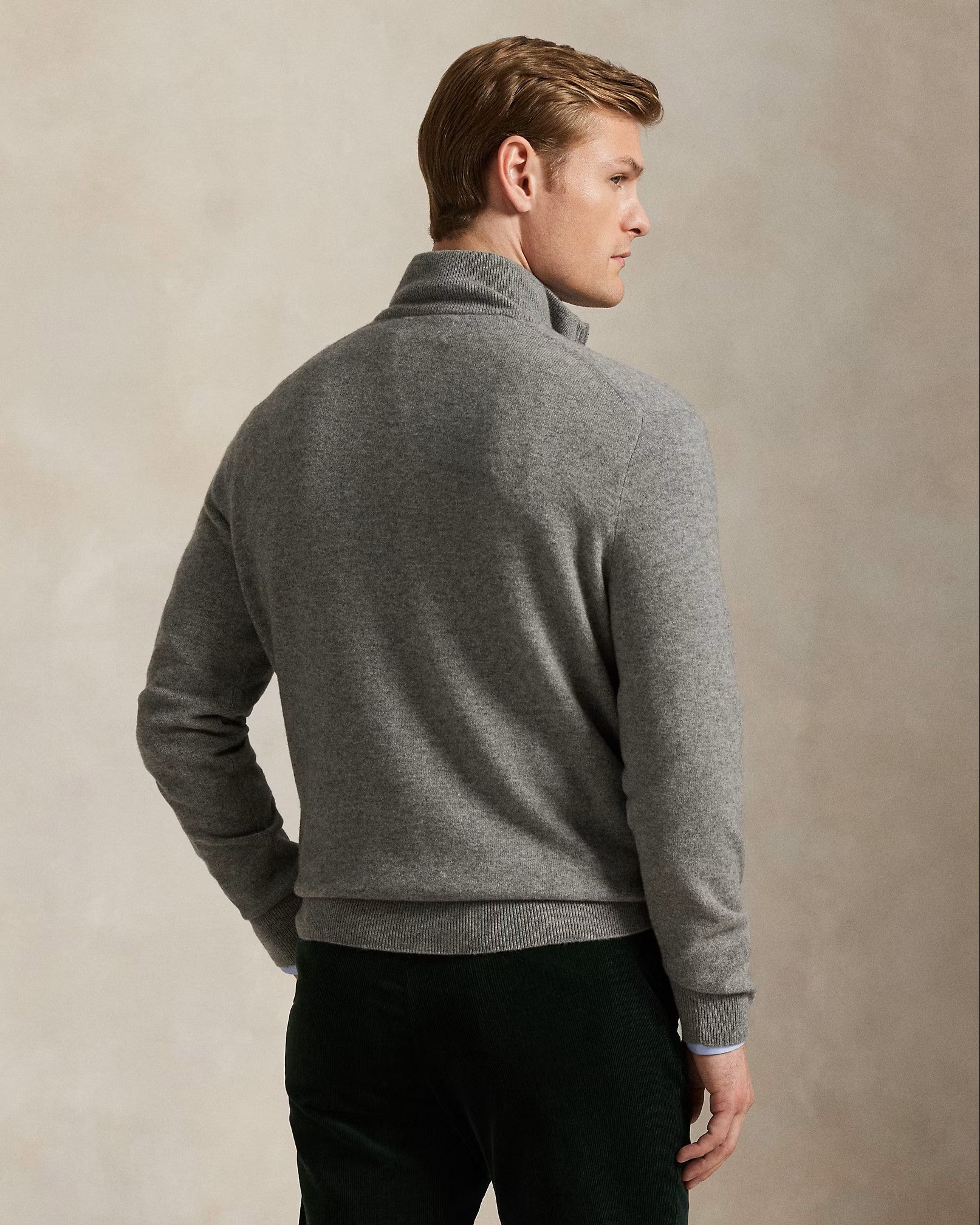 Polo Ralph Lauren Half Zip Merino Sweater 009 Fawn Grey Heather