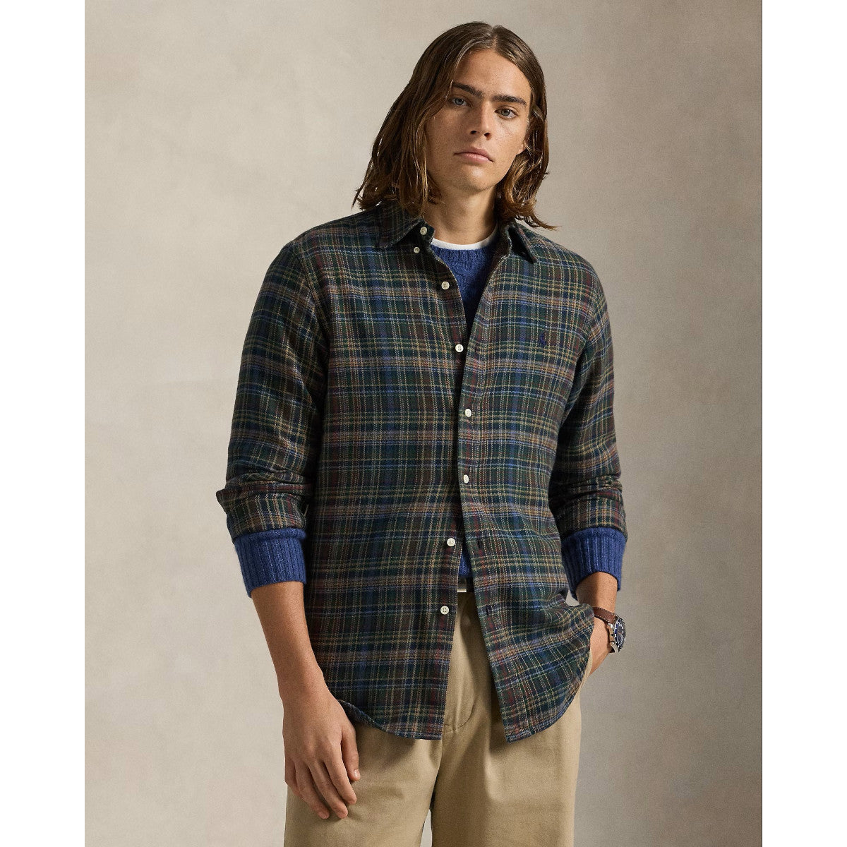 Polo Ralph Lauren LS Brushed Flannel Shirt 003 Pine Navy Multi