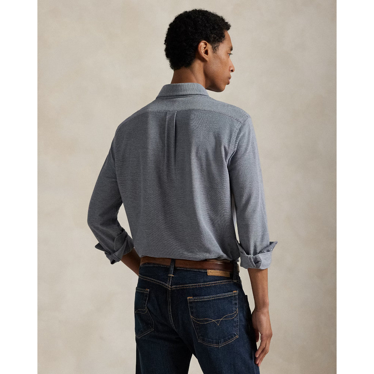 Polo Ralph Lauren LS Oxford Mesh Shirt 002 Newport Navy/Multi PP