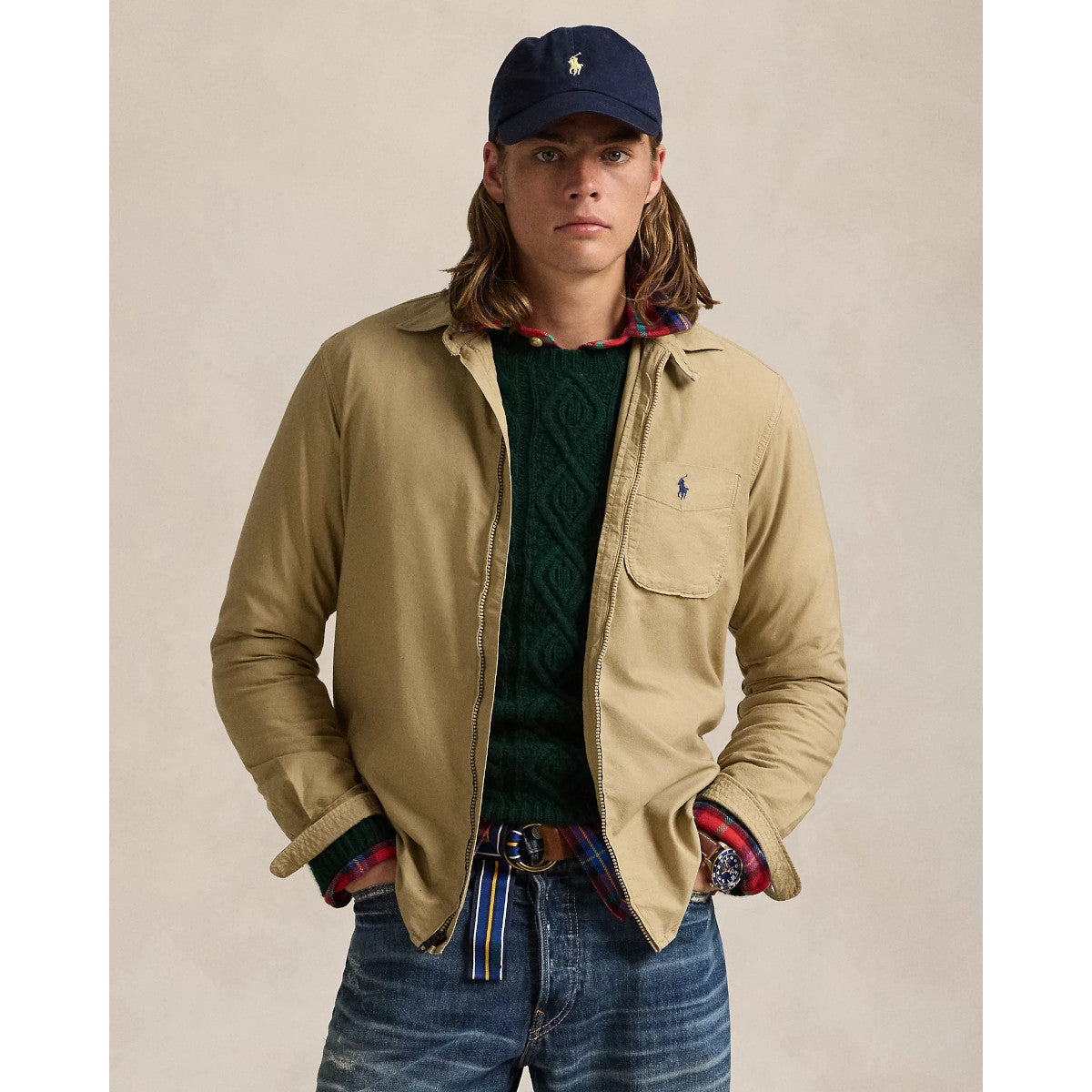 Polo Ralph Lauren LS Oxford Overshirt 002 Surrey Tan Frank Bird