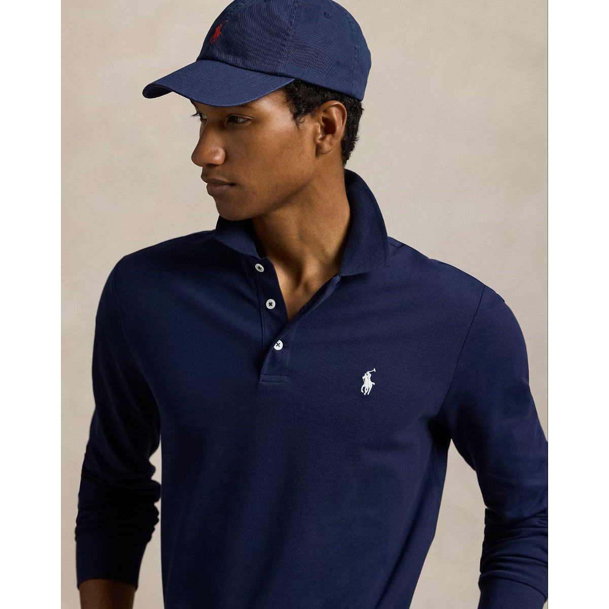 Polo Ralph Lauren LS Stretch Mesh  Polo Shirt 001 Refined Navy