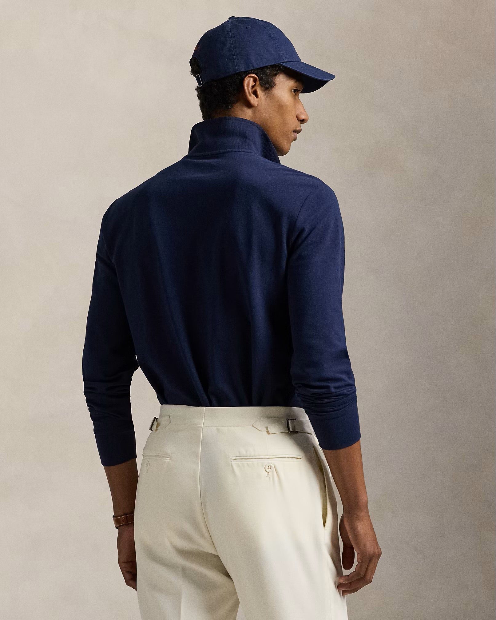 Polo Ralph Lauren LS Stretch Mesh  Polo Shirt 001 Refined Navy