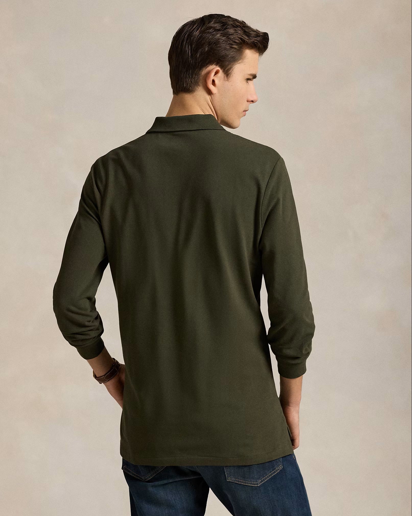 Polo Ralph Lauren LS Stretch Mesh  Polo Shirt 010 Company Olive