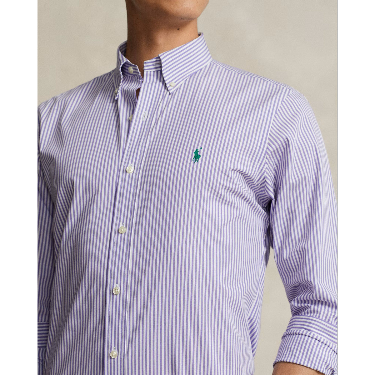 Polo Ralph Lauren Poplin Shirt 003 Lavender/White