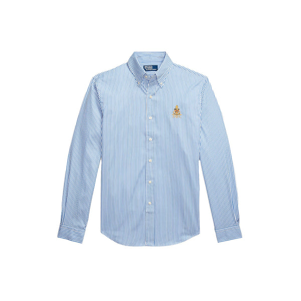 Polo Ralph Lauren Poplin Stripe Classic Fit Crest Shirt 001 Blue