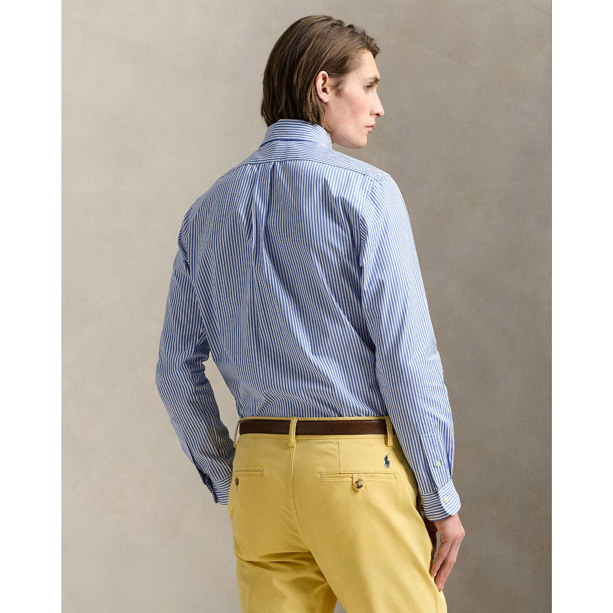 Polo Ralph Lauren Poplin Stripe Classic Fit Crest Shirt 001 Blue