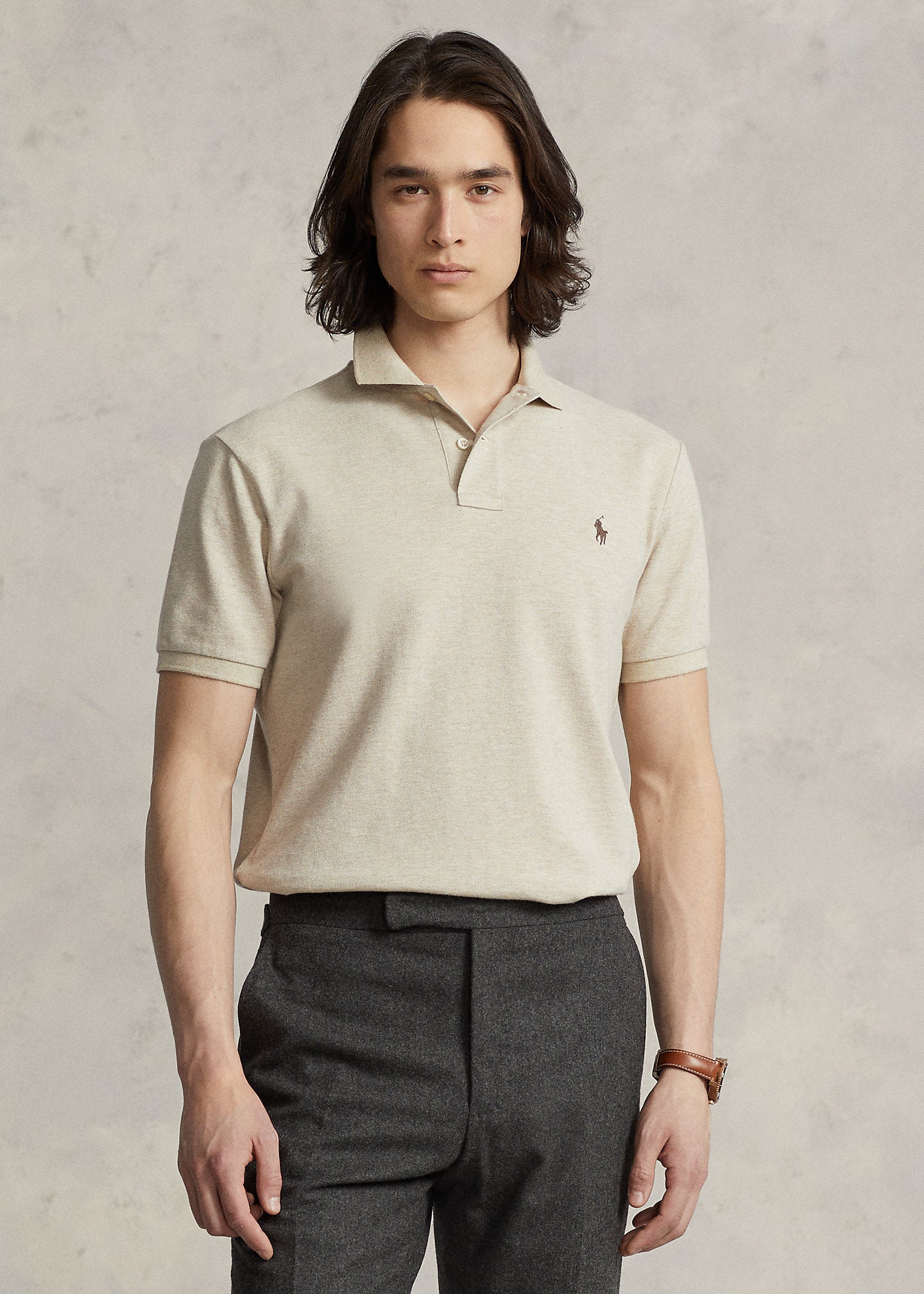 Polo Ralph Lauren SS Knit Polo Shirt 215 Expedition Dune Heather