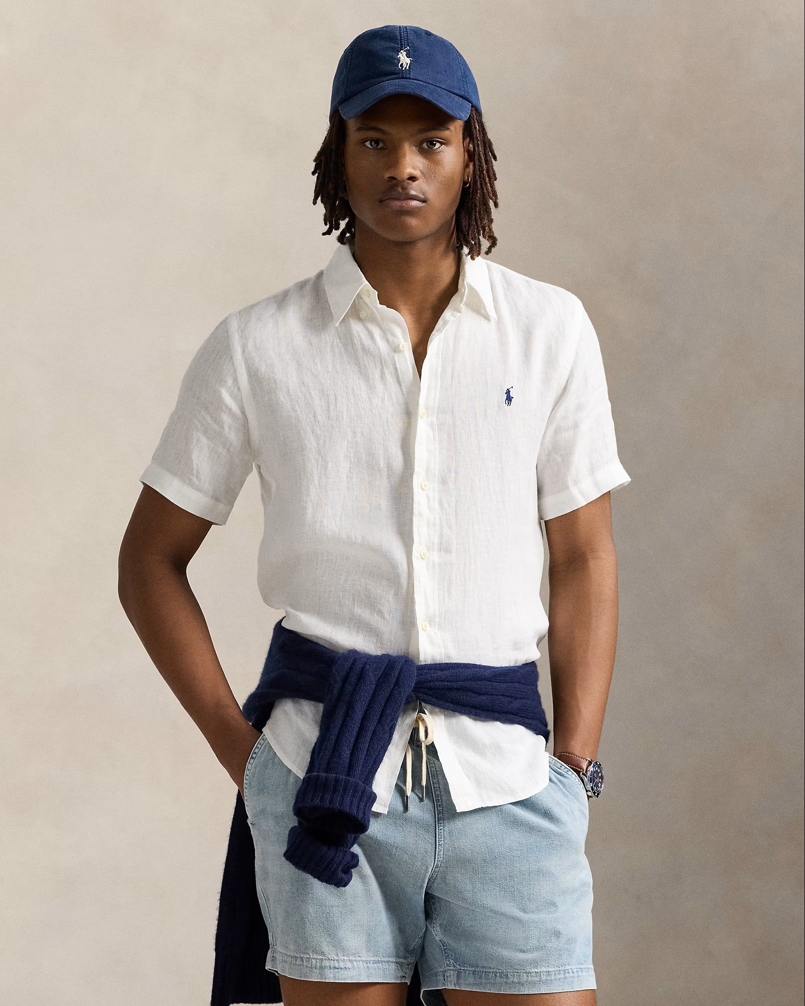 Polo Ralph Lauren SS Linen Shirt 008 White