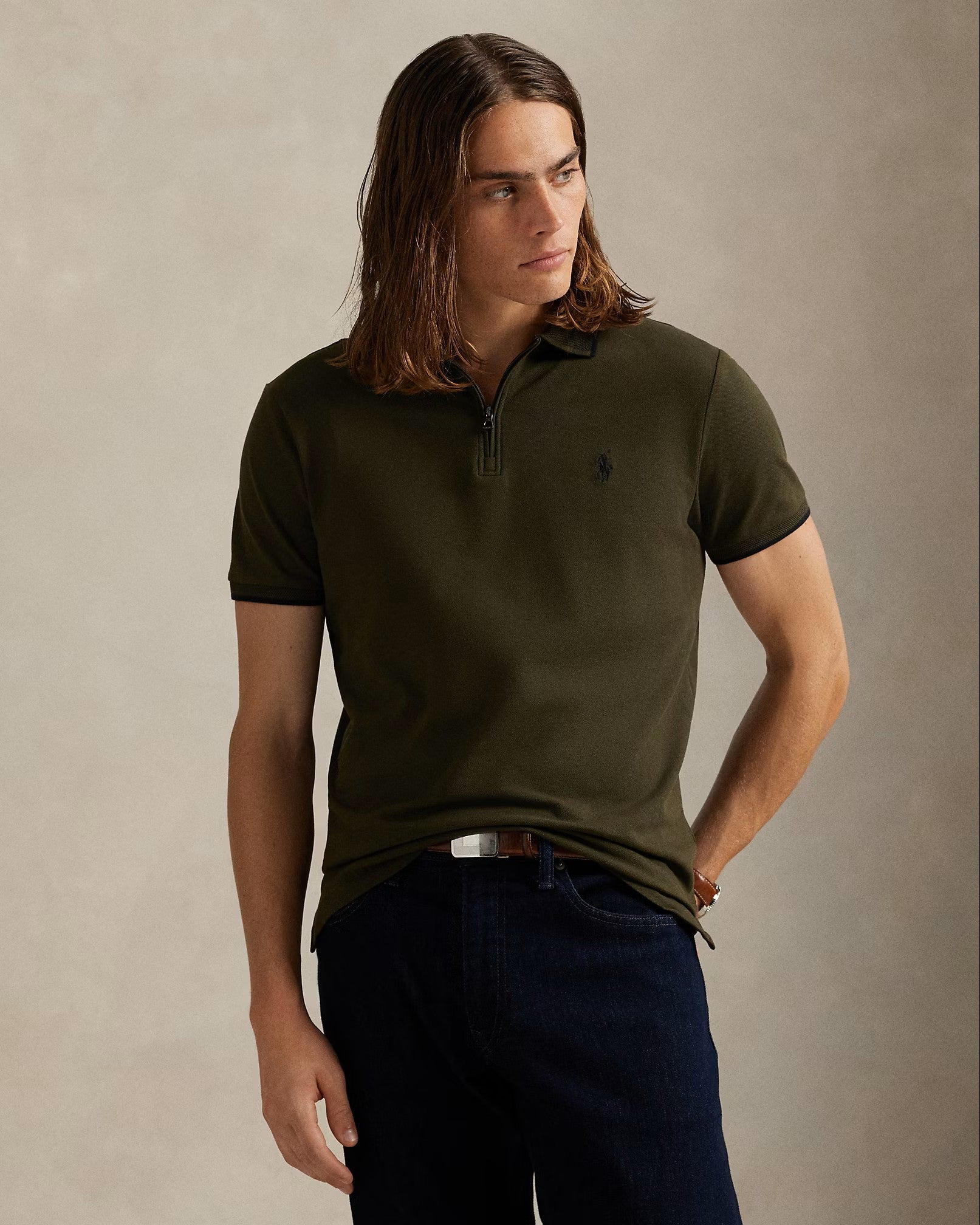 Polo Ralph Lauren Stretch Mesh Polo Shirt 011 Company Olive