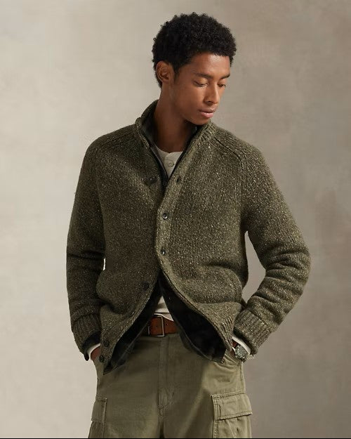 Polo Ralph Lauren Wool Blend Cardigan 001 Olive Marl