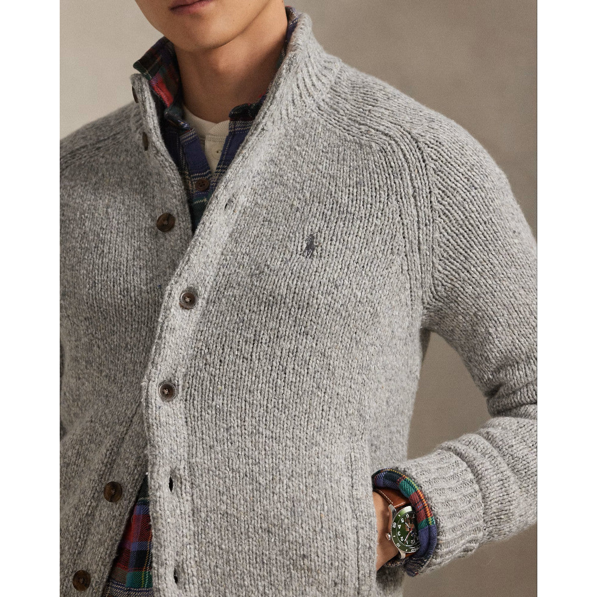 Polo Ralph Lauren Wool Blend Cardigan 002 Grey Marl