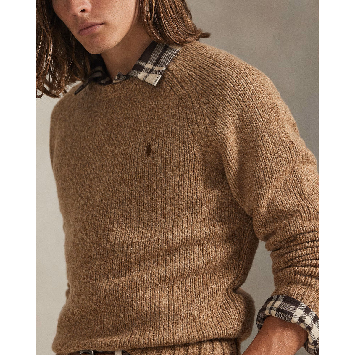 Polo Ralph Lauren Wool Blend Sweater 002 Camel Marl
