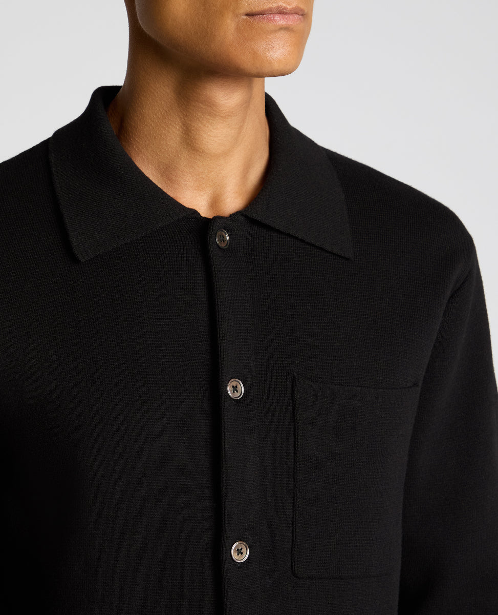 Remus Uomo Button Through Polo Cardigan 00 Black