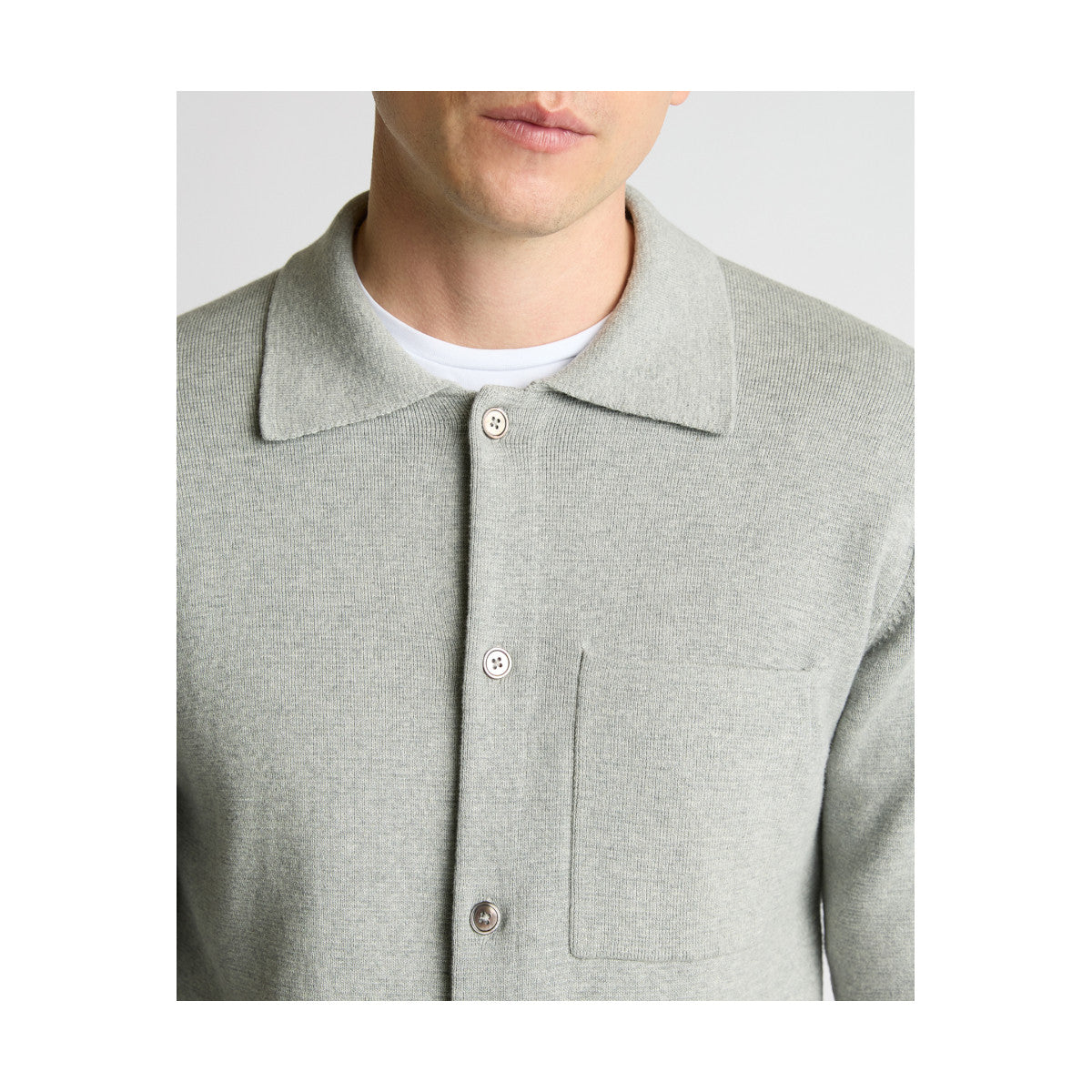 Remus Uomo Button Through Polo Cardigan 03 Grey
