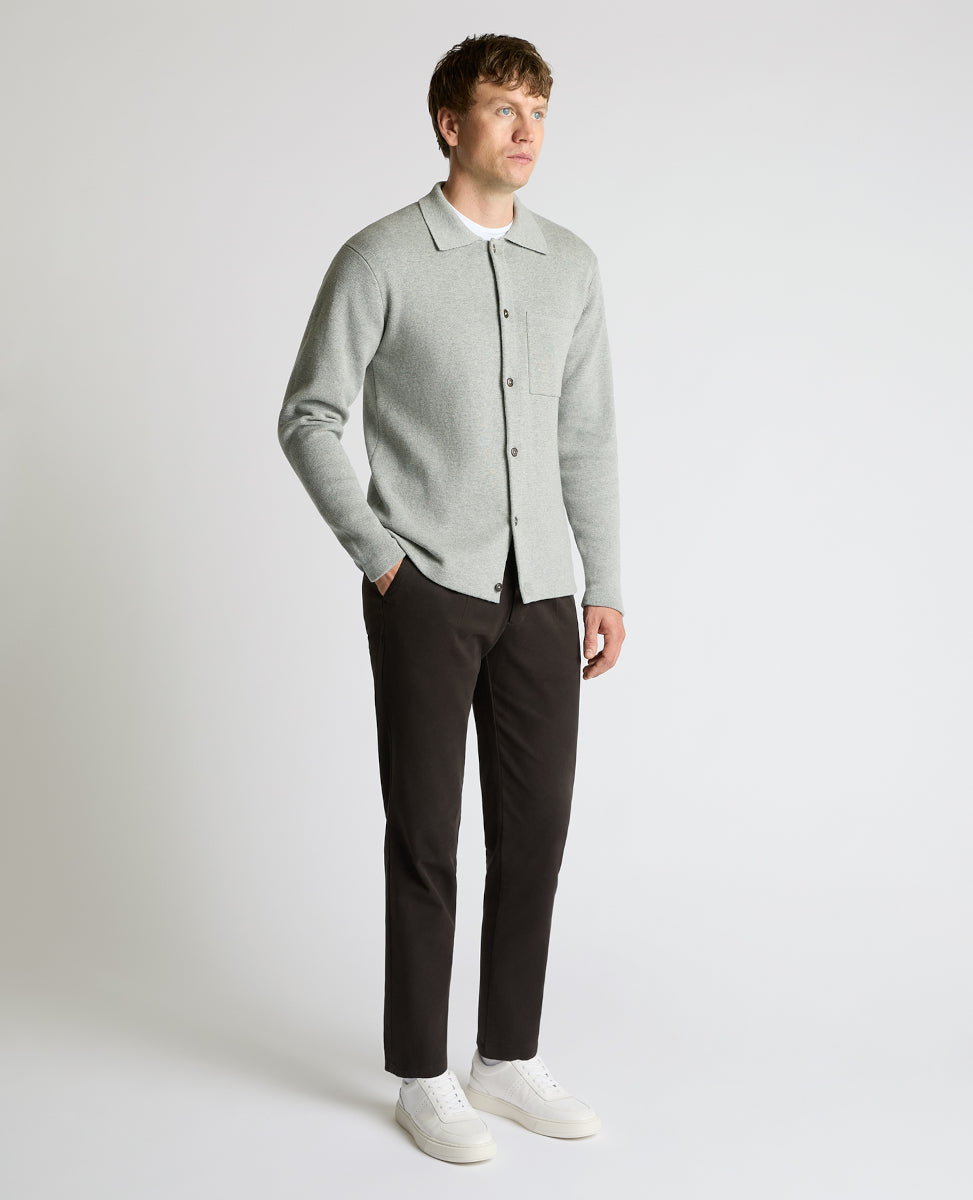 Remus Uomo Button Through Polo Cardigan 03 Grey