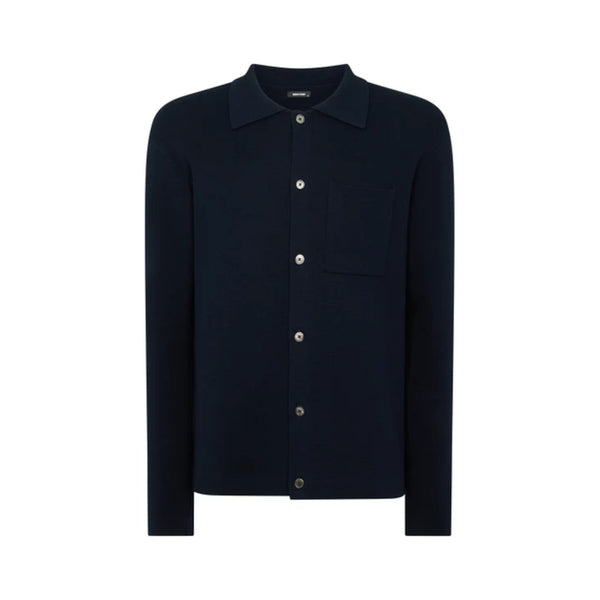 Remus Uomo Button Through Polo Cardigan 78 Navy