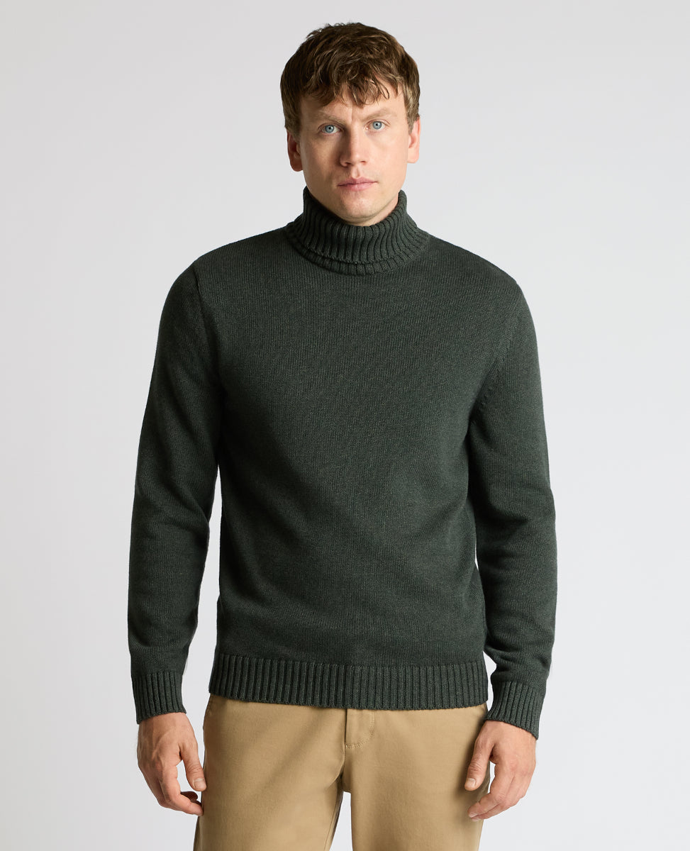 Remus Uomo Chunky Roll Neck 38 Green