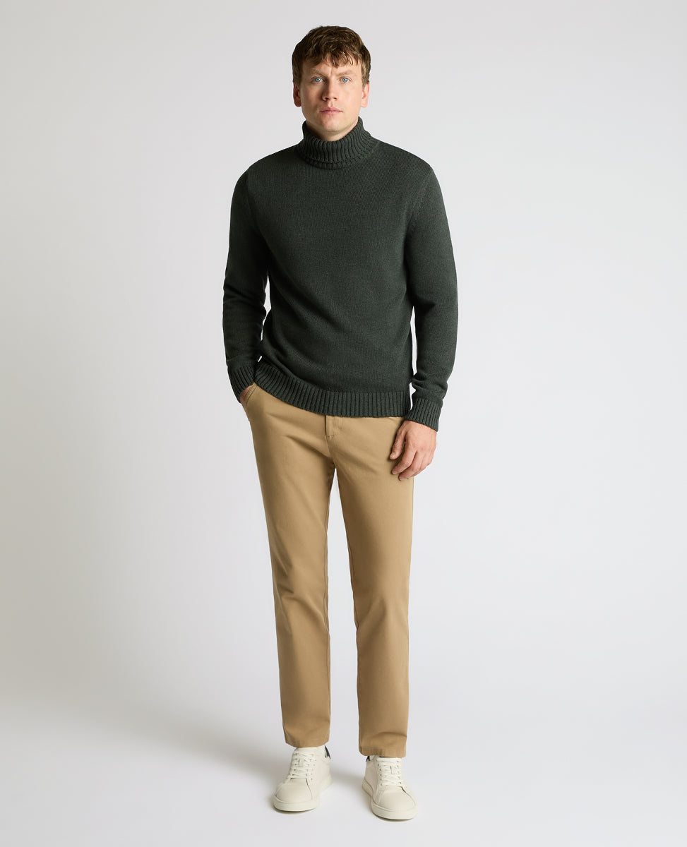 Remus Uomo Chunky Roll Neck 38 Green