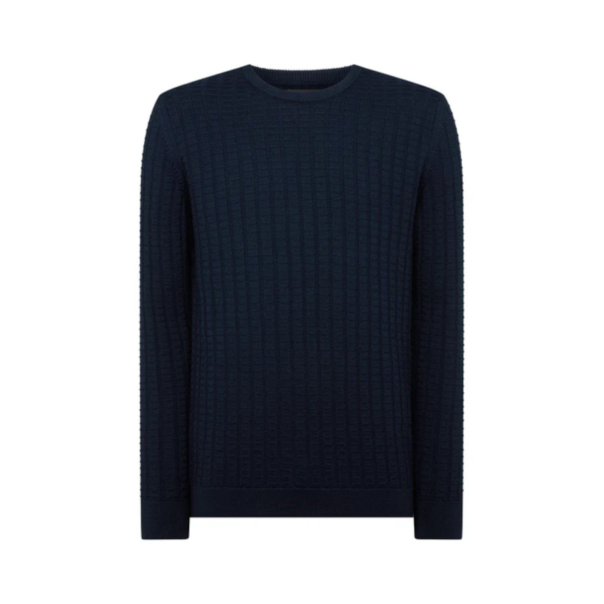 Remus Uomo Crew Neck Waffle Knit 78 Navy