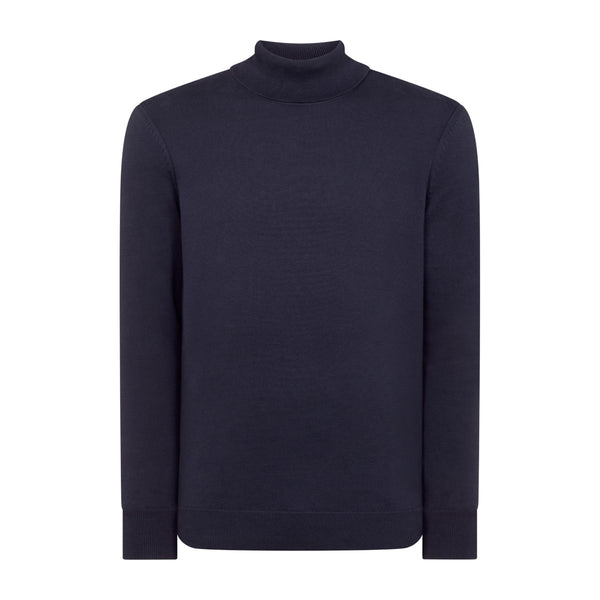 Remus Uomo Fine Cotton Roll Neck 78 Navy