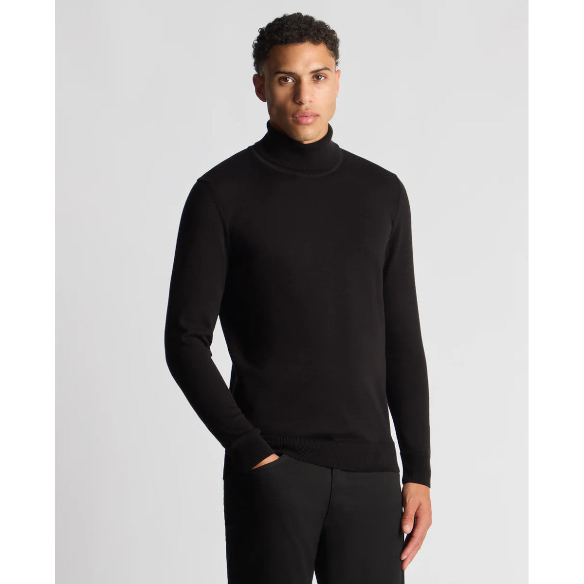 Remus Uomo Fine Gauge Roll Neck 00 Black