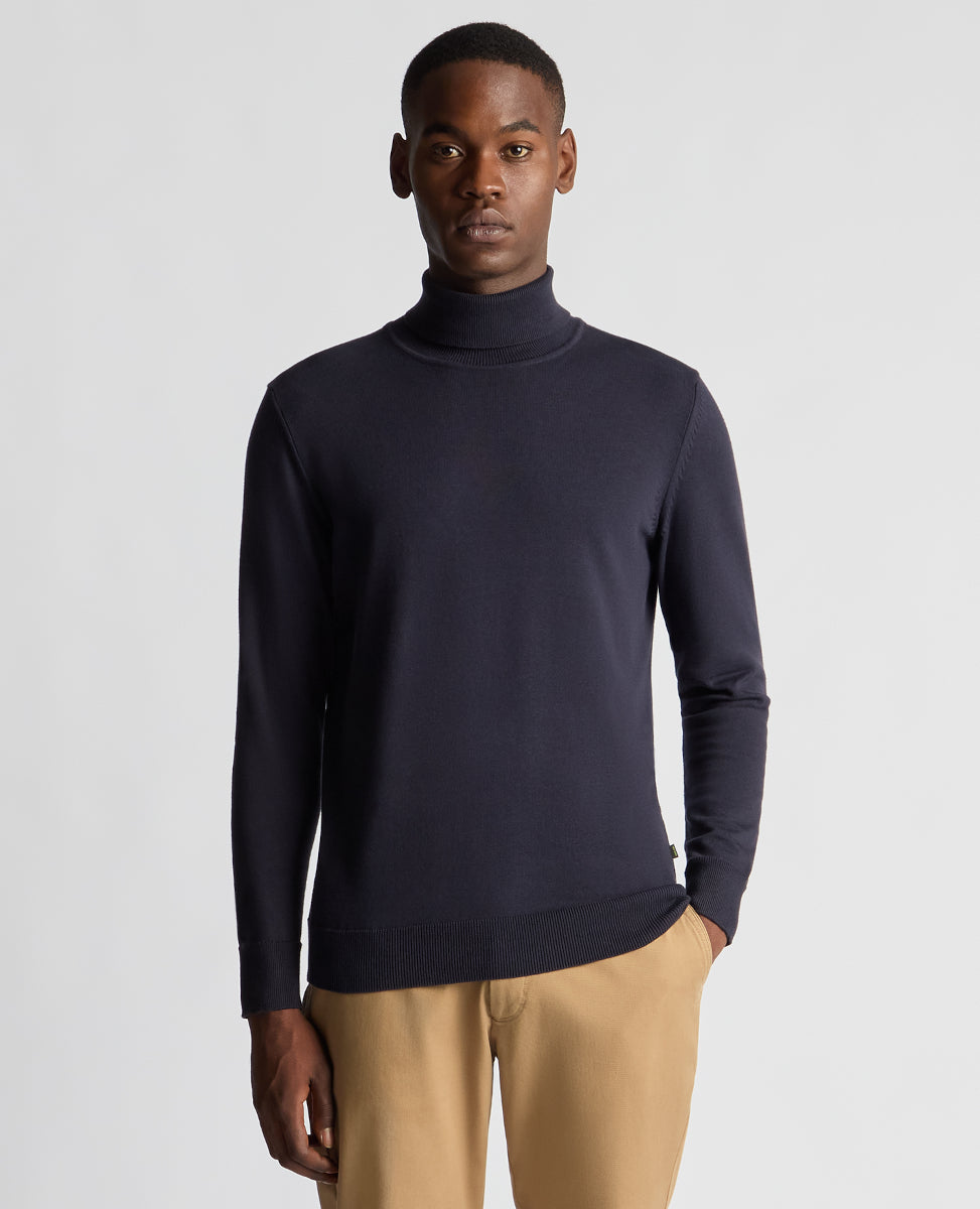 Remus Uomo Fine Gauge Roll Neck 29 Navy