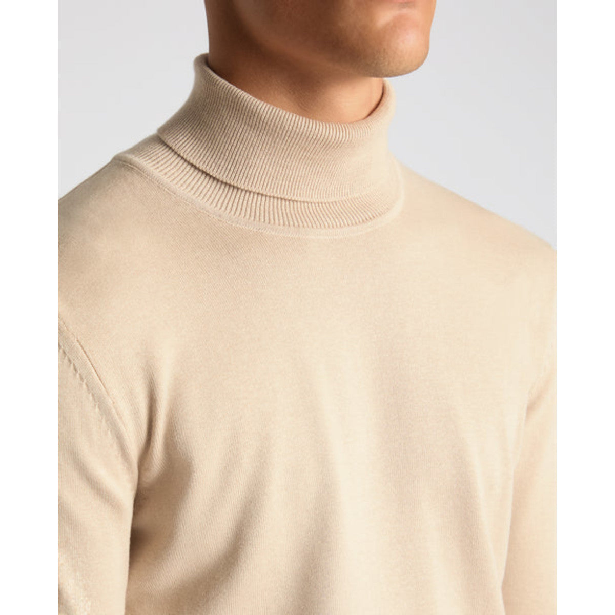Remus Uomo Fine Gauge Roll Neck 91 Stone