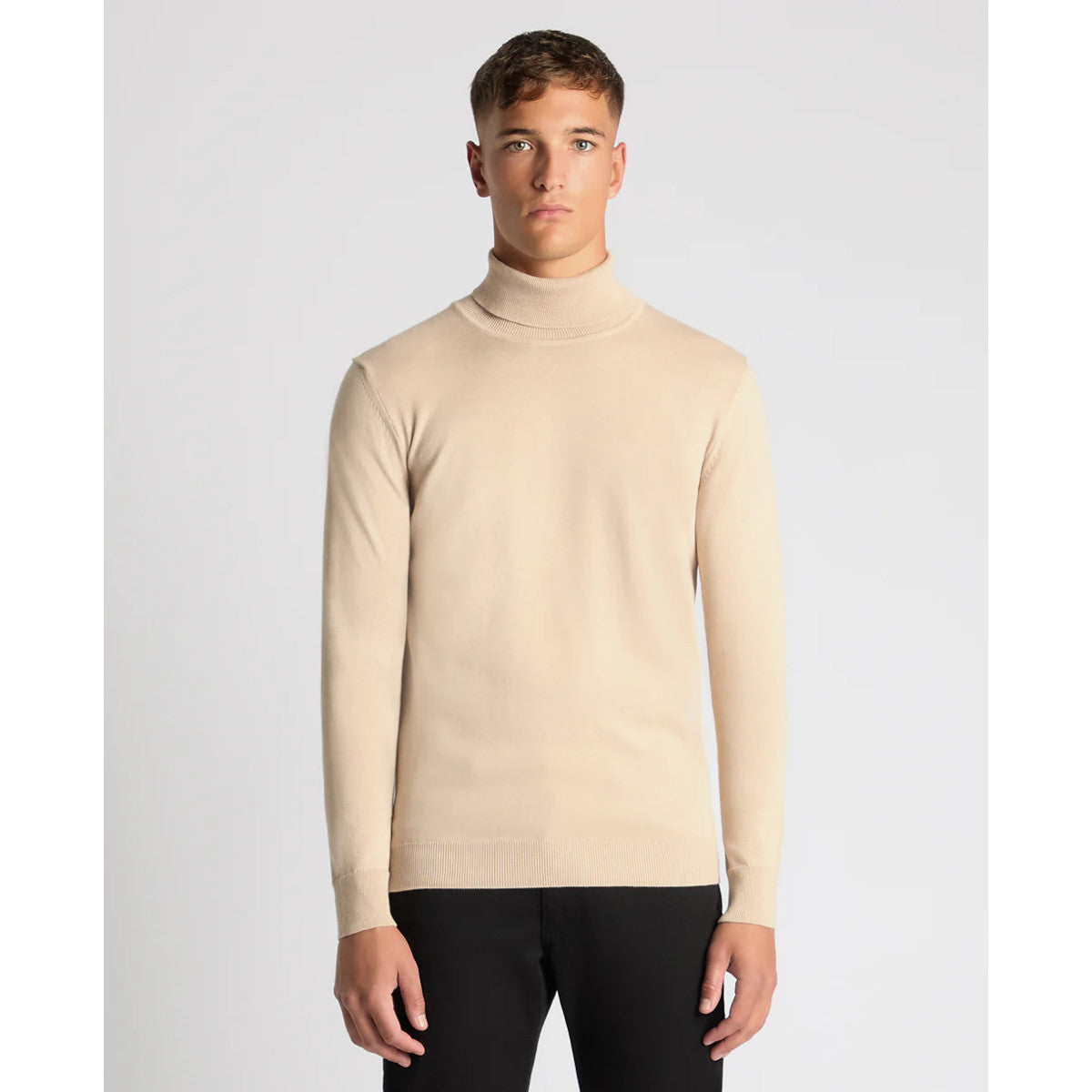 Remus Uomo Fine Gauge Roll Neck 91 Stone
