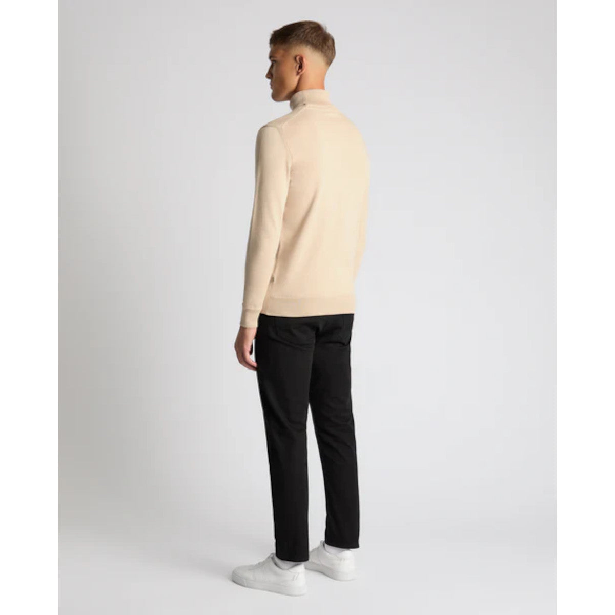 Remus Uomo Fine Gauge Roll Neck 91 Stone