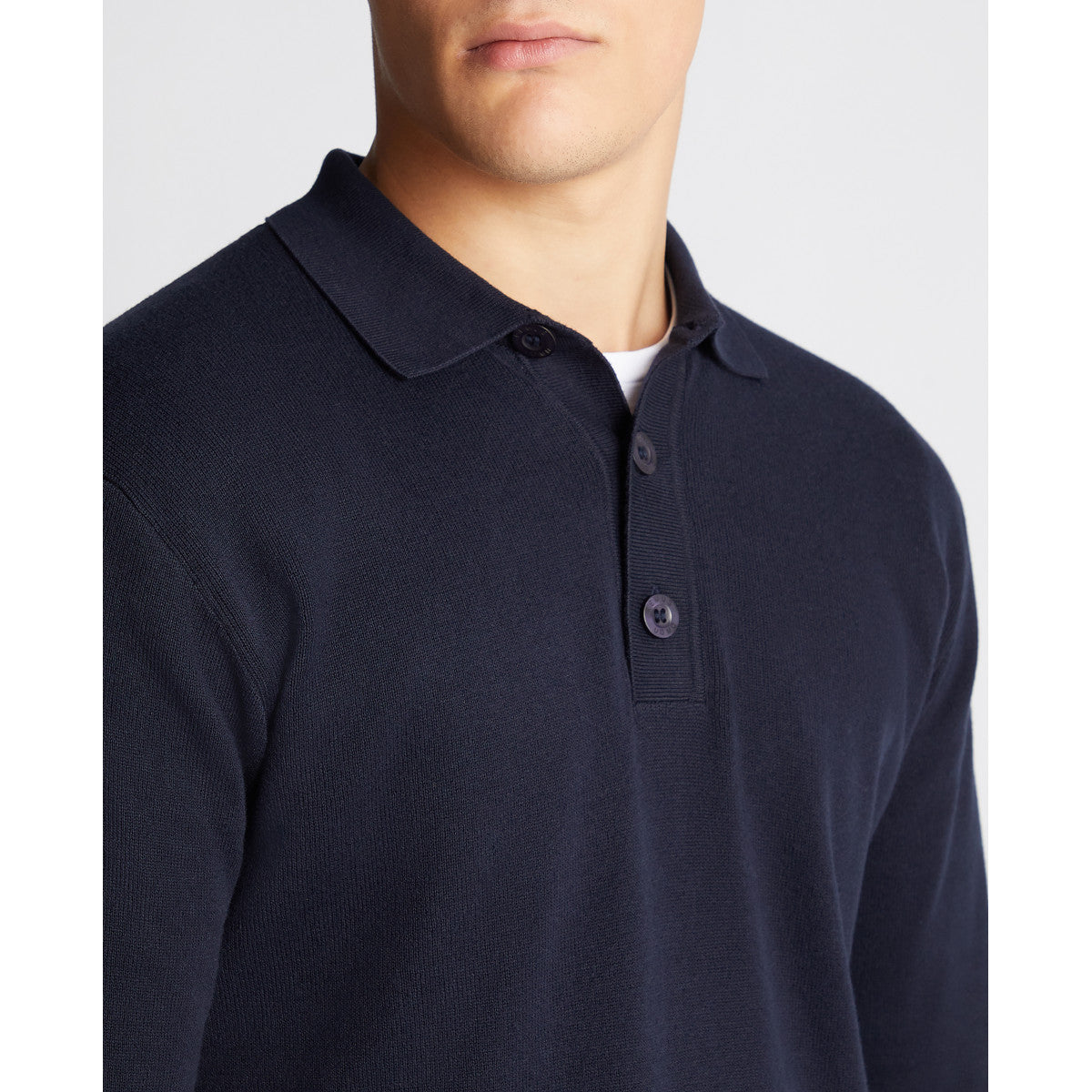 Remus Uomo Knitted Cotton Polo 28 Navy