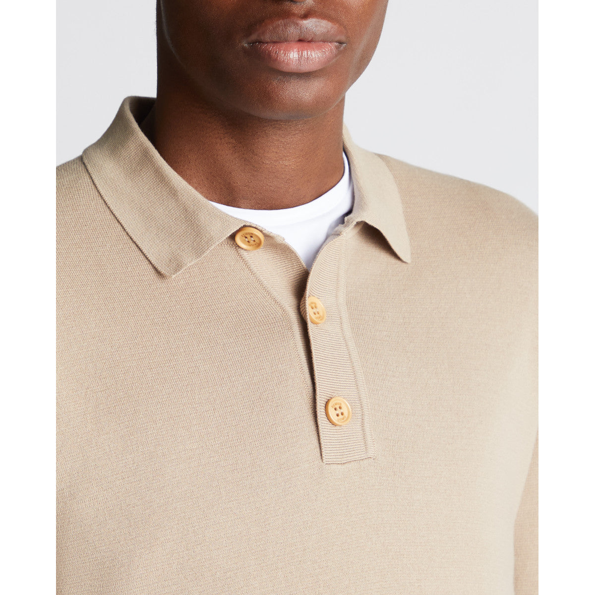 Remus Uomo Knitted Cotton Polo 92 Beige