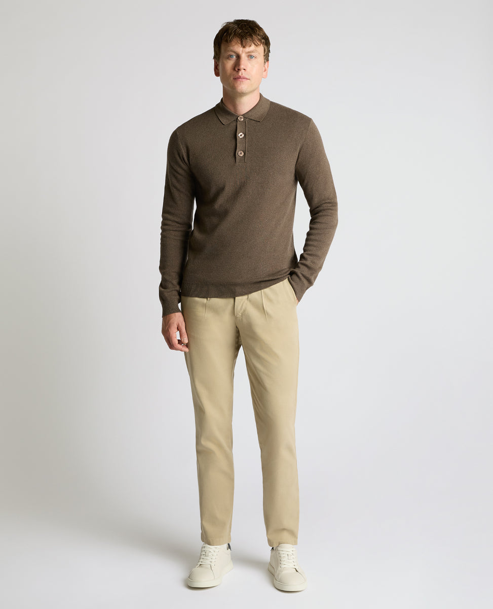Remus Uomo Knitted Polo 47 Camel