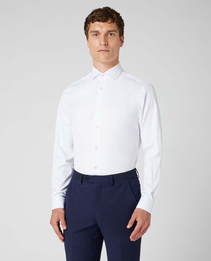 Remus Uomo LS Stretch Shirt 01 White