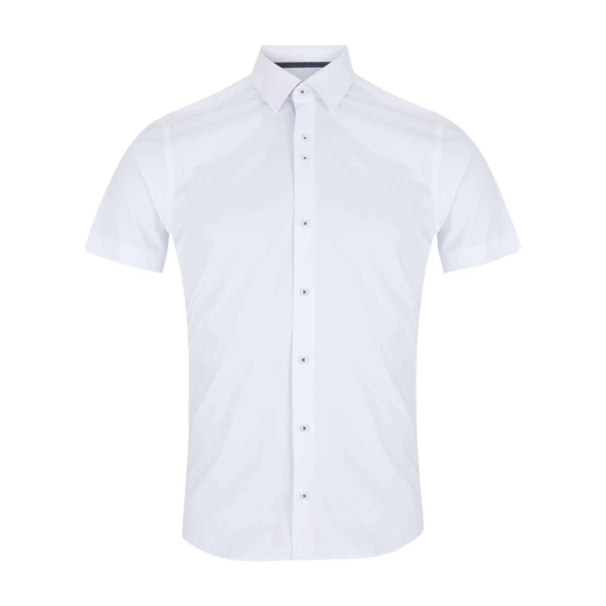 Remus Uomo SS Stretch Semi Formal Shirt 01 White