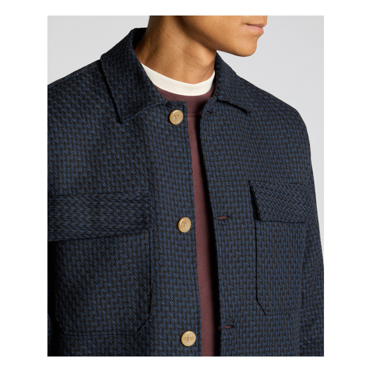 Remus Uomo Textured Overshirt 78 Navy