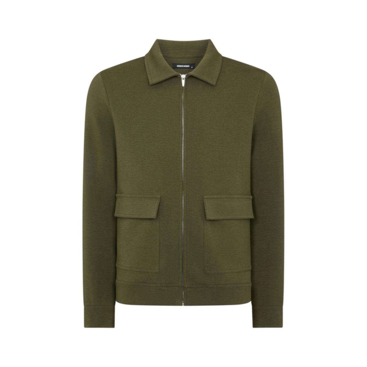 Remus Uomo Zip Through Jersey Overshirt 35 Khaki