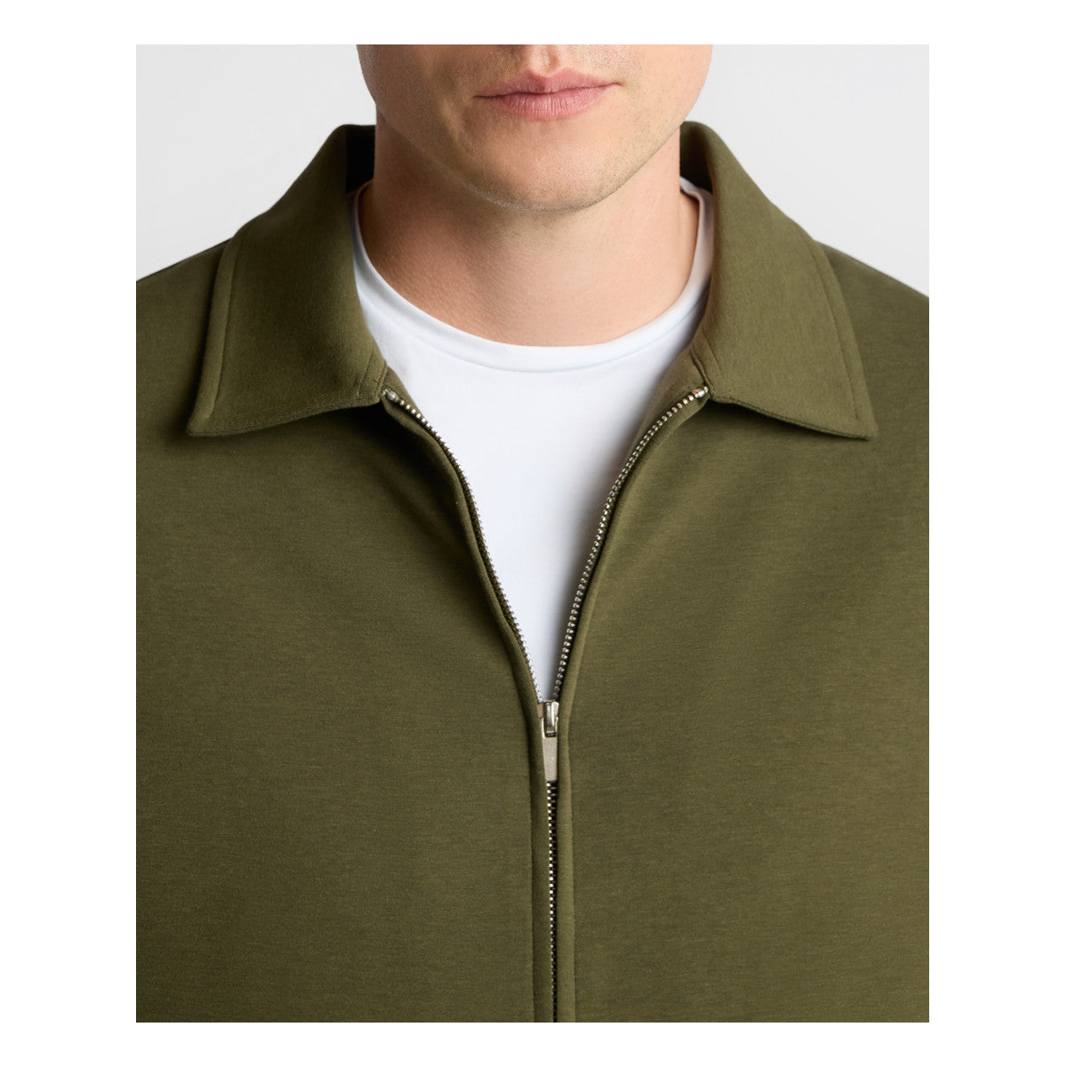 Remus Uomo Zip Through Jersey Overshirt 35 Khaki