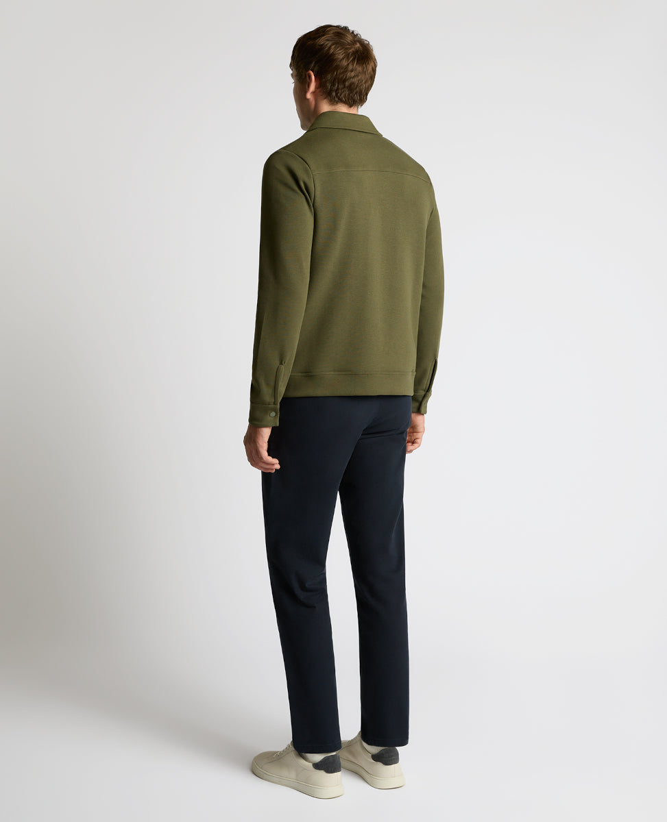 Remus Uomo Zip Through Jersey Overshirt 35 Khaki
