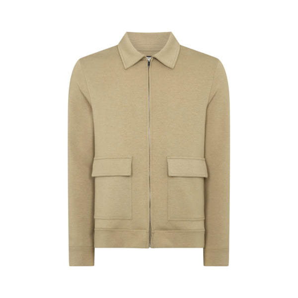 Remus Uomo Zip Through Jersey Overshirt 92 Beige