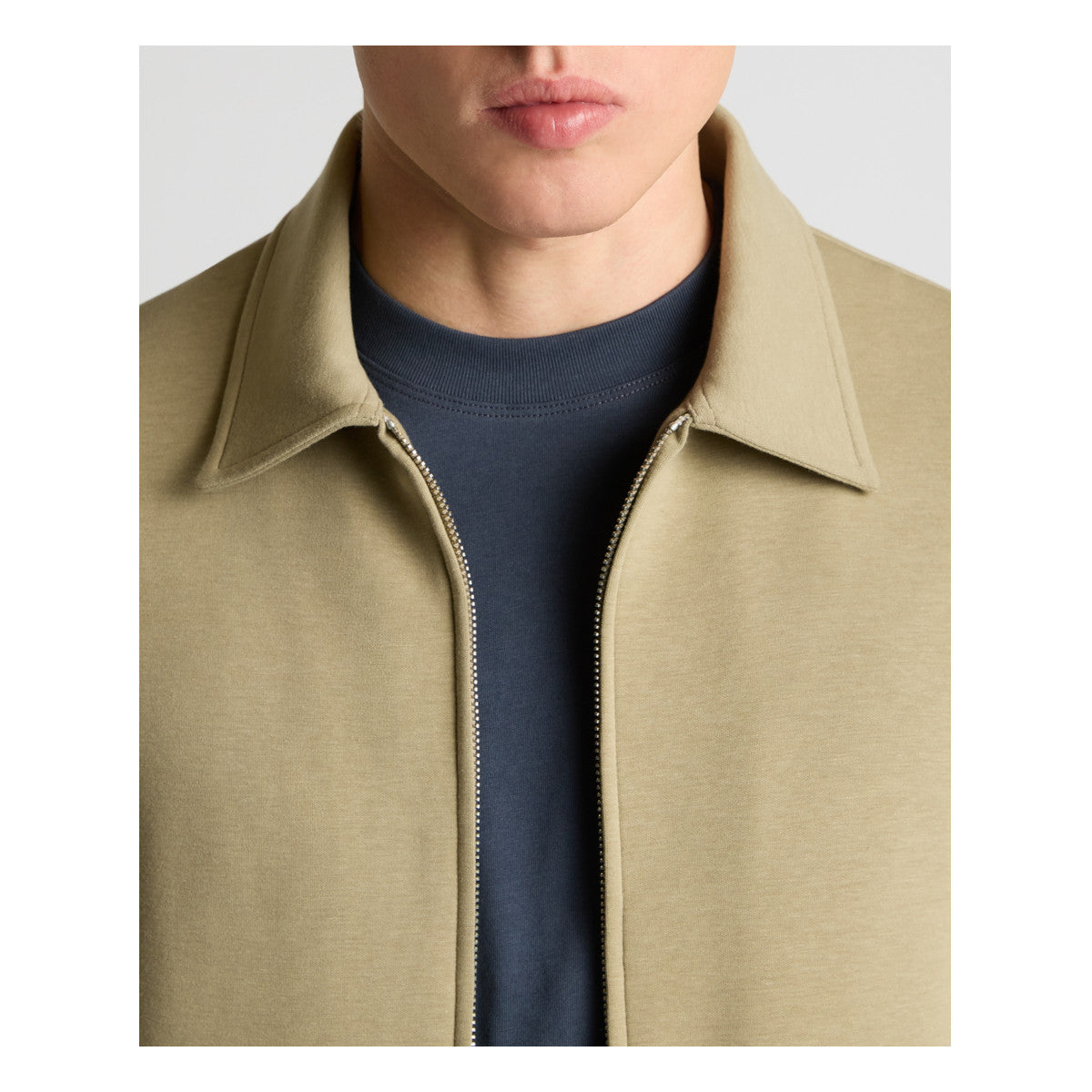 Remus Uomo Zip Through Jersey Overshirt 92 Beige