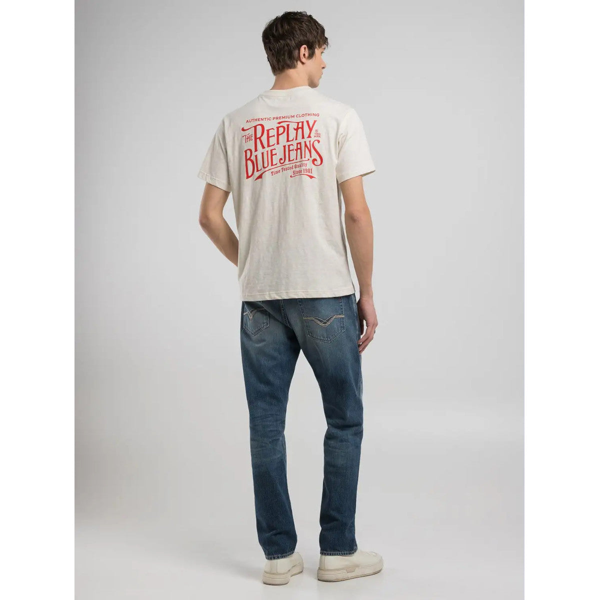 Replay Blue Jeans T-Shirt 412 Butter white